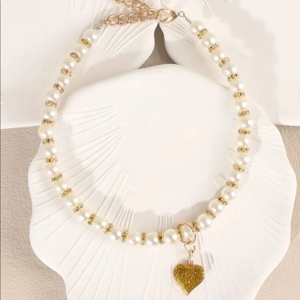 Heart Pendant Decor Pet Necklace 🐈